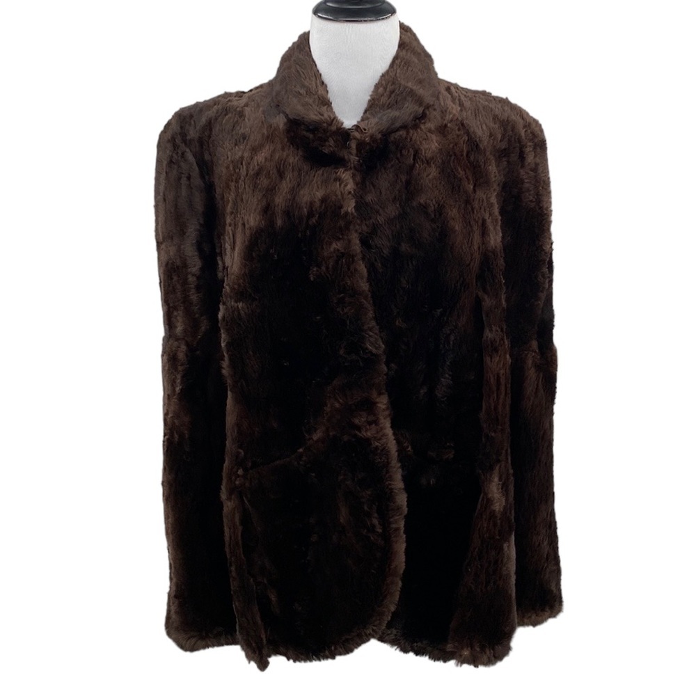 Davidson's Indiana Vintage Real Fur Poncho Coat Jacket Womens Size OS Brown Soft